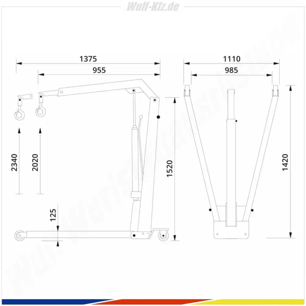 AC Hydraulic Werkstattkran WJN5